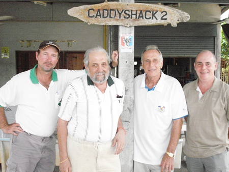 Pairs winners Bill Thompson and Joe St. Laurent, left, with runners-up Dale Murphy and Richard Hall.